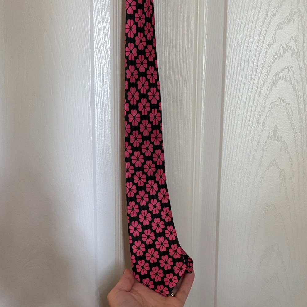 kate spade Pink and Black Floral Tie